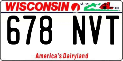 WI license plate 678NVT