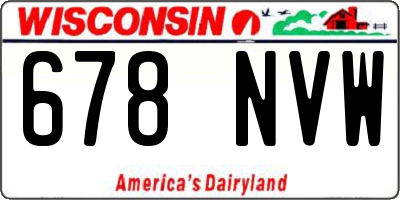 WI license plate 678NVW