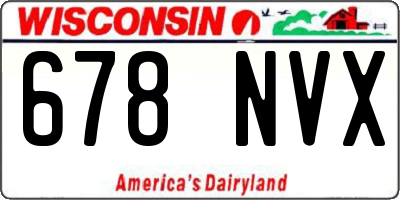 WI license plate 678NVX
