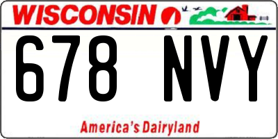 WI license plate 678NVY
