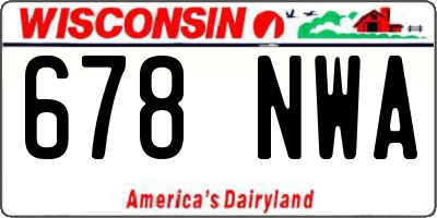 WI license plate 678NWA