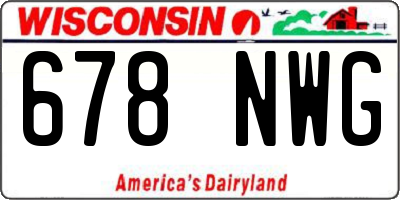 WI license plate 678NWG