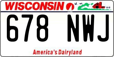 WI license plate 678NWJ