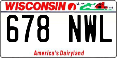 WI license plate 678NWL