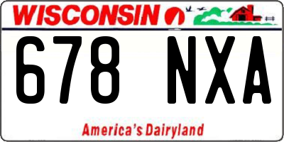 WI license plate 678NXA