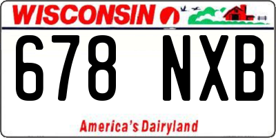 WI license plate 678NXB