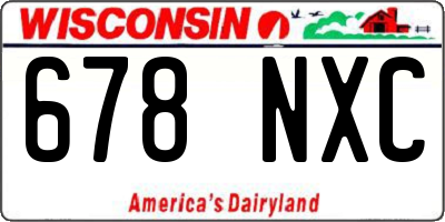 WI license plate 678NXC