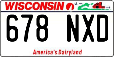 WI license plate 678NXD