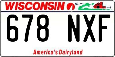 WI license plate 678NXF