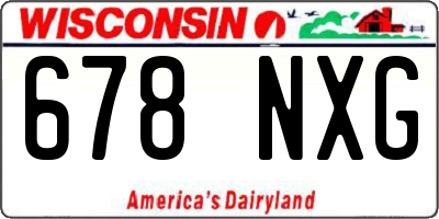 WI license plate 678NXG