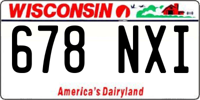 WI license plate 678NXI