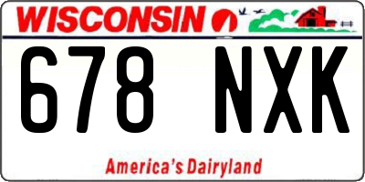 WI license plate 678NXK