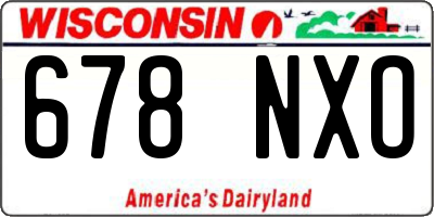 WI license plate 678NXO
