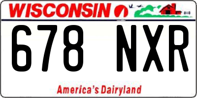 WI license plate 678NXR
