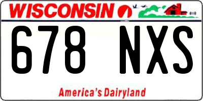WI license plate 678NXS