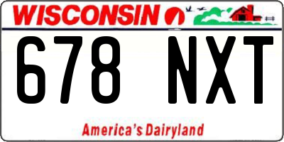 WI license plate 678NXT