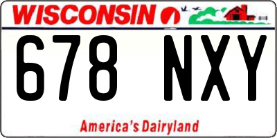 WI license plate 678NXY