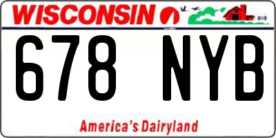 WI license plate 678NYB