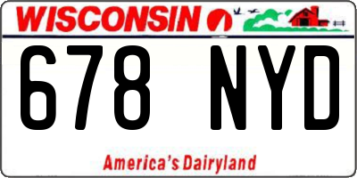 WI license plate 678NYD