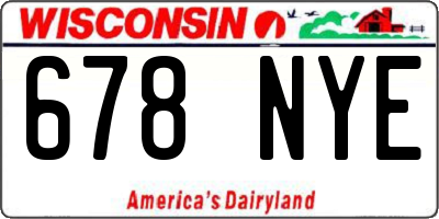 WI license plate 678NYE