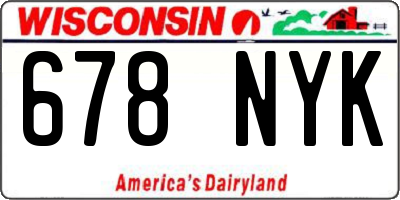WI license plate 678NYK
