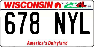 WI license plate 678NYL