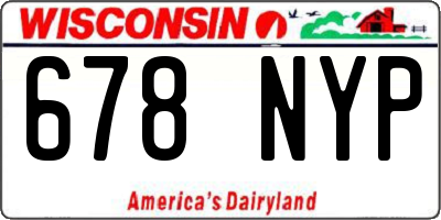 WI license plate 678NYP