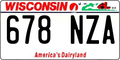 WI license plate 678NZA