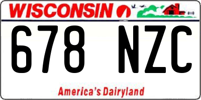 WI license plate 678NZC
