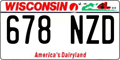 WI license plate 678NZD