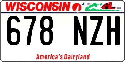 WI license plate 678NZH