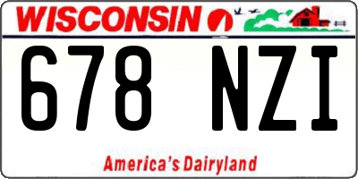 WI license plate 678NZI