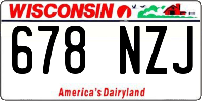 WI license plate 678NZJ
