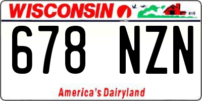 WI license plate 678NZN