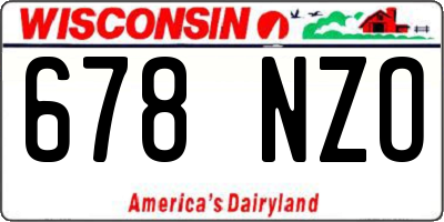 WI license plate 678NZO
