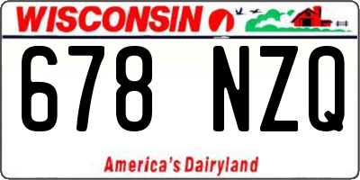 WI license plate 678NZQ
