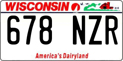 WI license plate 678NZR