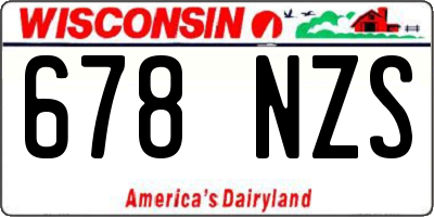 WI license plate 678NZS