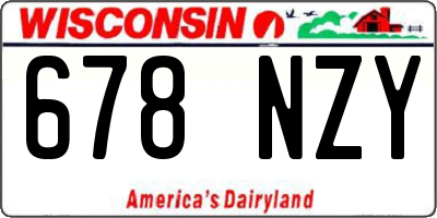 WI license plate 678NZY