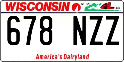 WI license plate 678NZZ