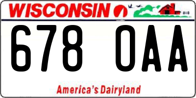 WI license plate 678OAA