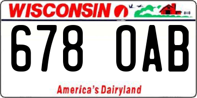 WI license plate 678OAB