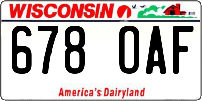 WI license plate 678OAF