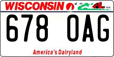 WI license plate 678OAG