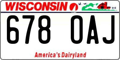 WI license plate 678OAJ