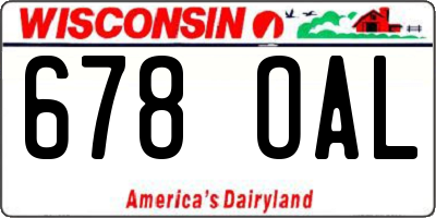 WI license plate 678OAL