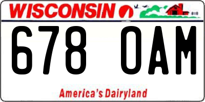 WI license plate 678OAM