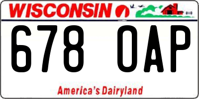 WI license plate 678OAP