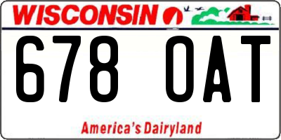 WI license plate 678OAT