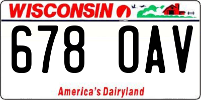 WI license plate 678OAV
